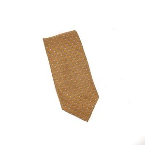 Mustard Yellow Brooks Brothers‎ Makers Spade Chain Fence Pattern Silk Tie​​
